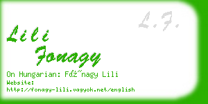 lili fonagy business card